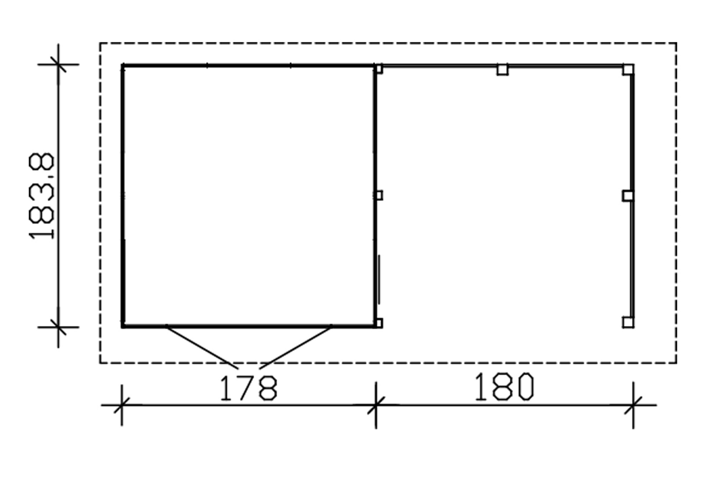Pihavaja + katos Goodiy Örebro 6,5m²