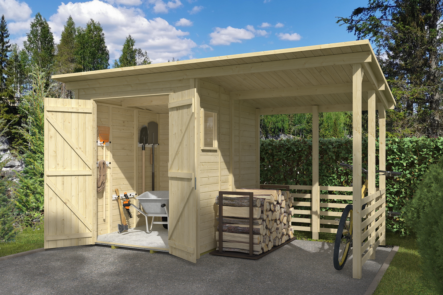 Pihavaja + katos Goodiy Örebro 6,5m²