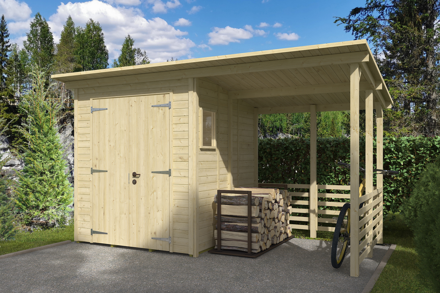 Pihavaja + katos Goodiy Örebro 6,5m²