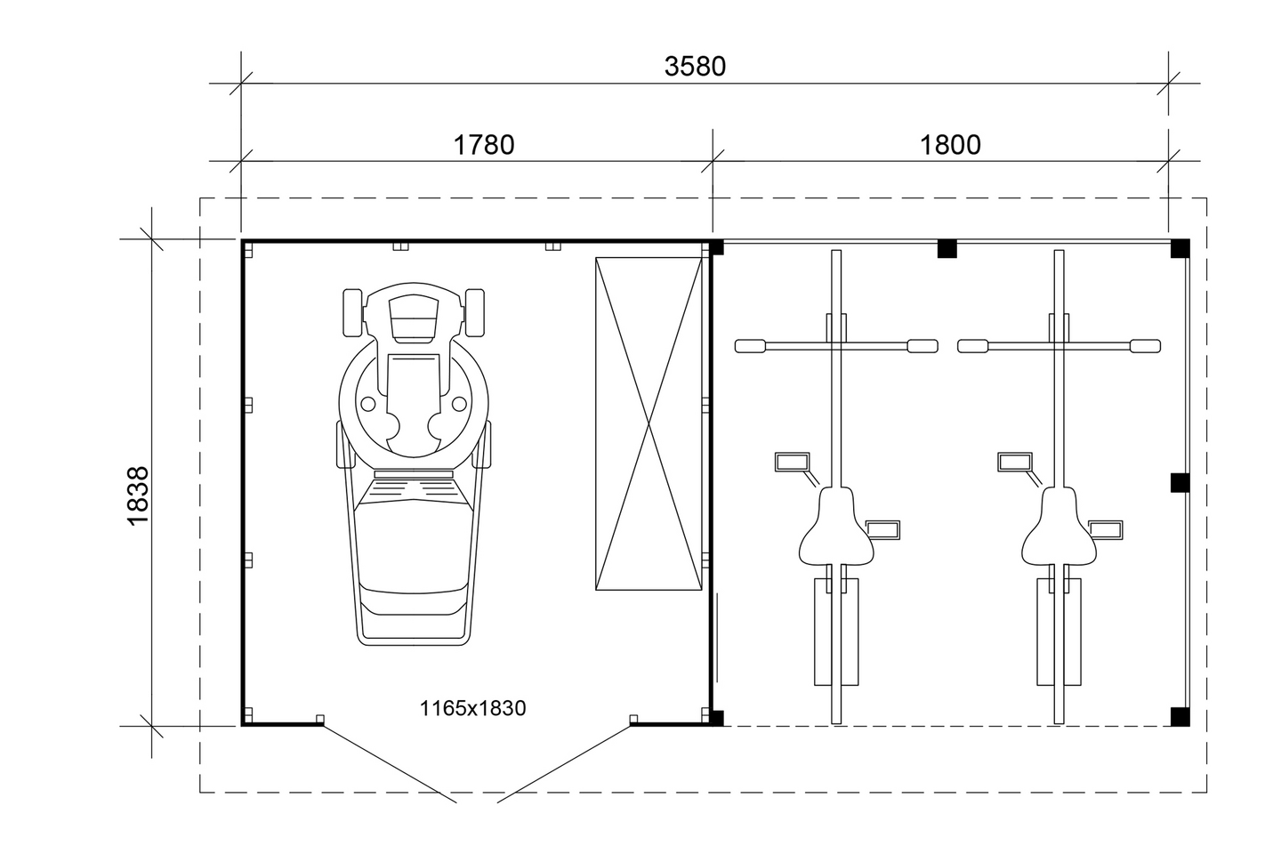 Pihavaja + katos Goodiy Örebro 6,5m²