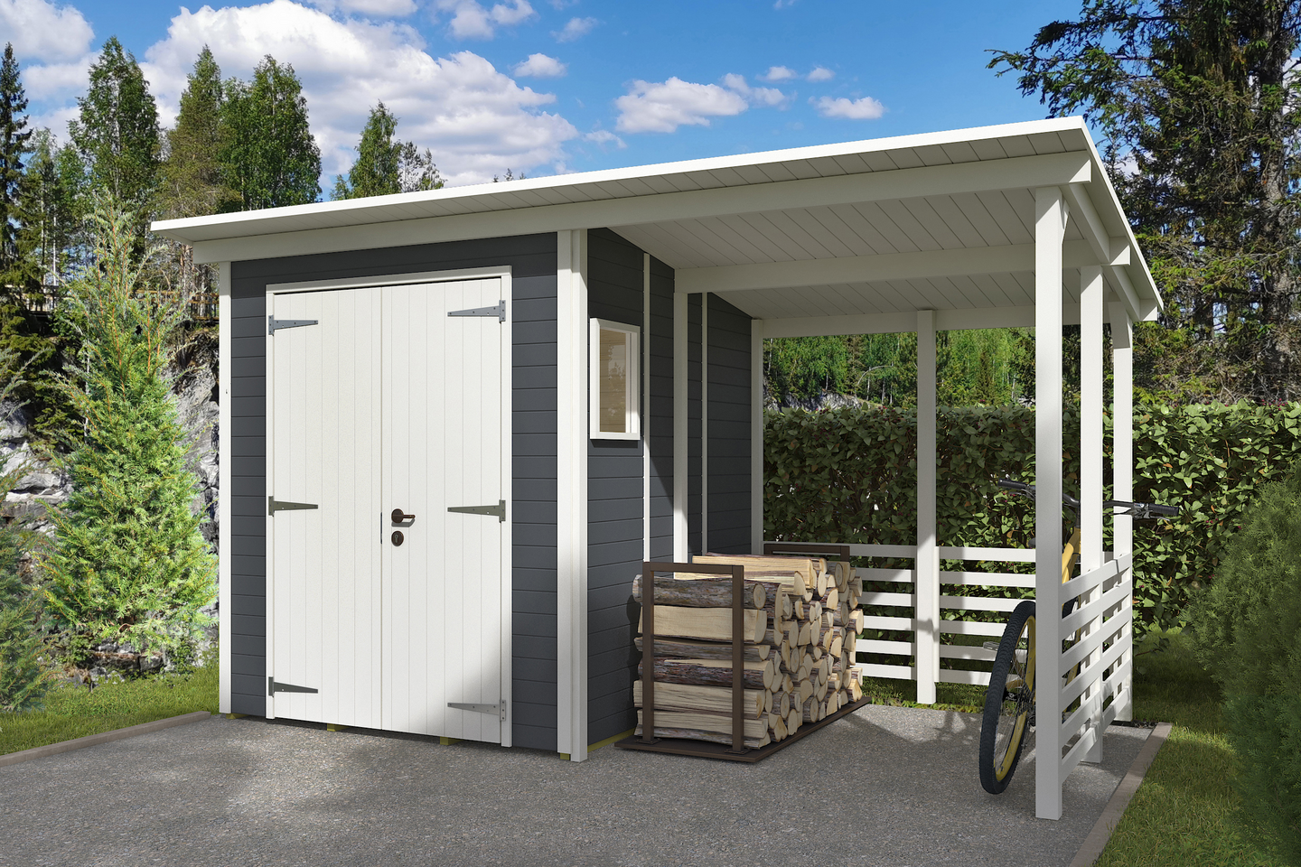 Pihavaja + katos Goodiy Örebro 6,5m²