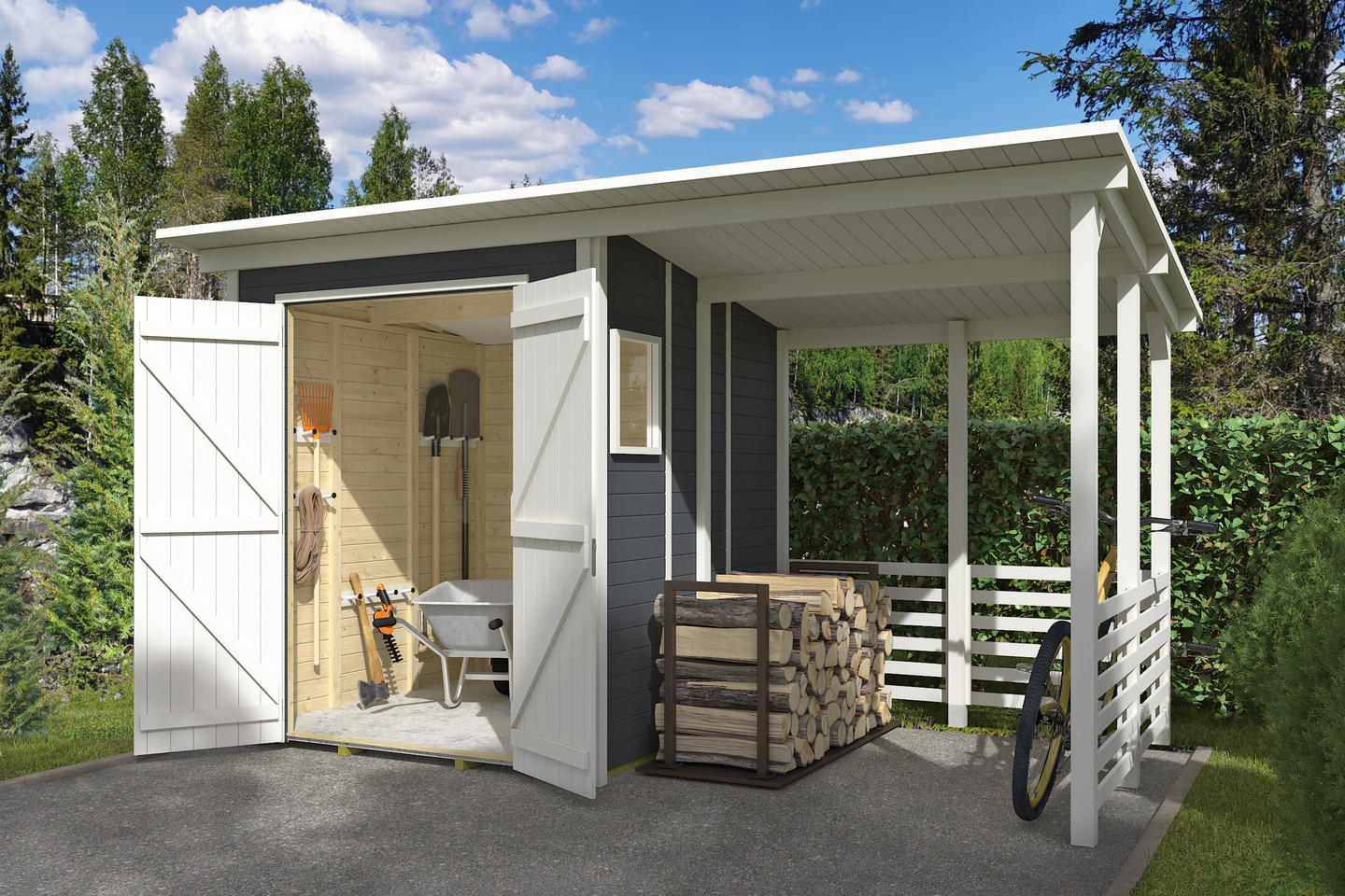 Pihavaja + katos Goodiy Örebro 6,5m²