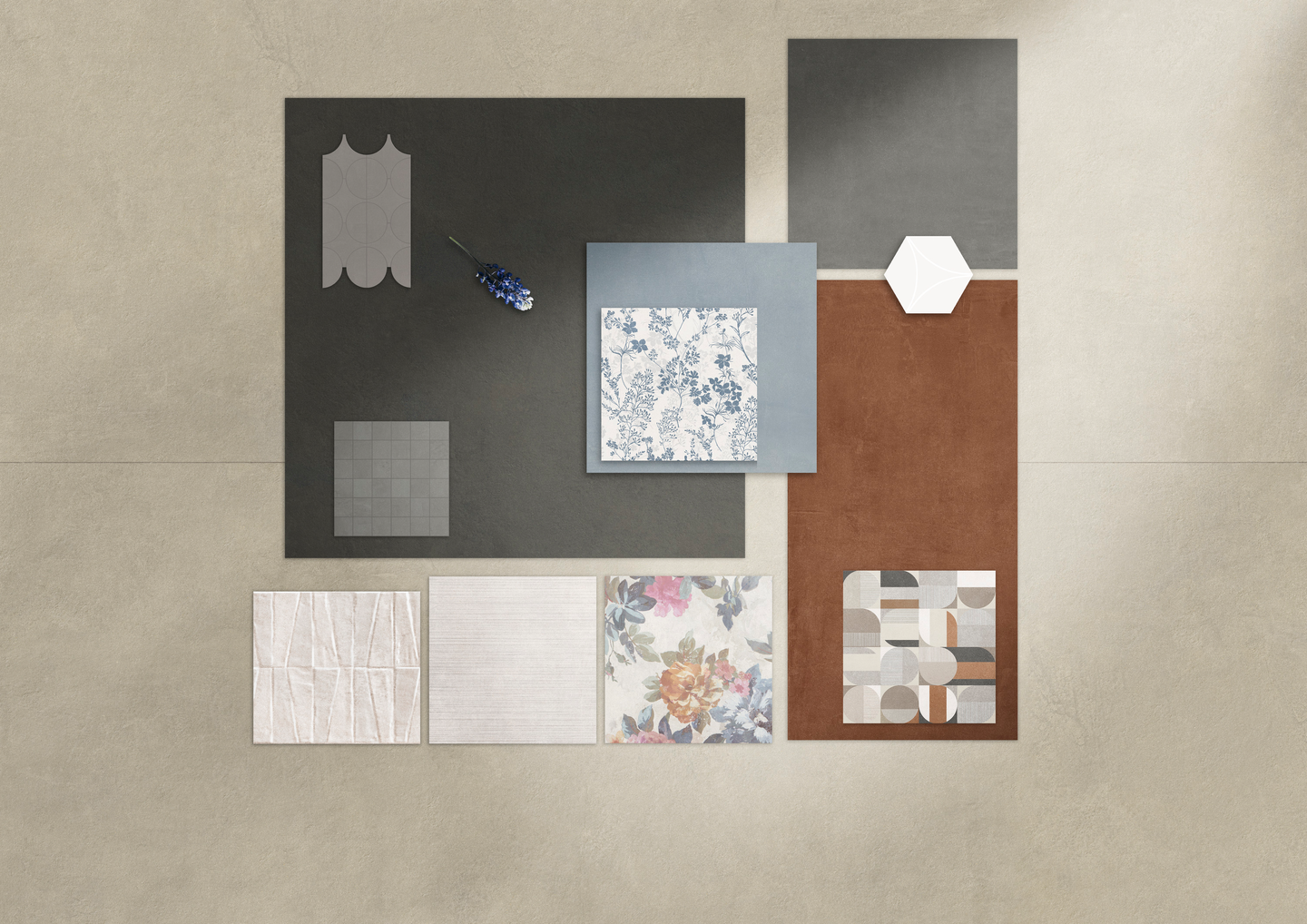 Mosaiikki Cello Cementum 5x5 (30x30) Ash matta RT 0,36m²