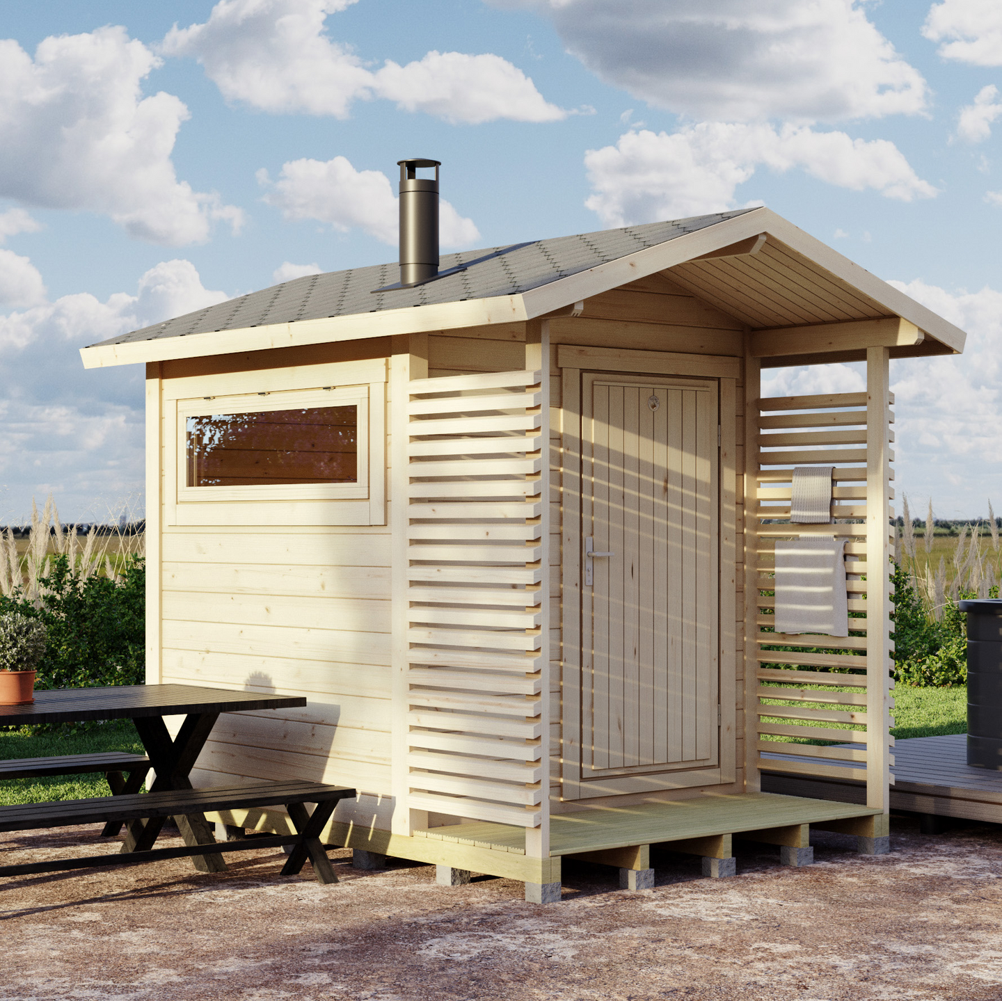 Pihasauna + terassi Lillevilla Niinivesi 4,0m²