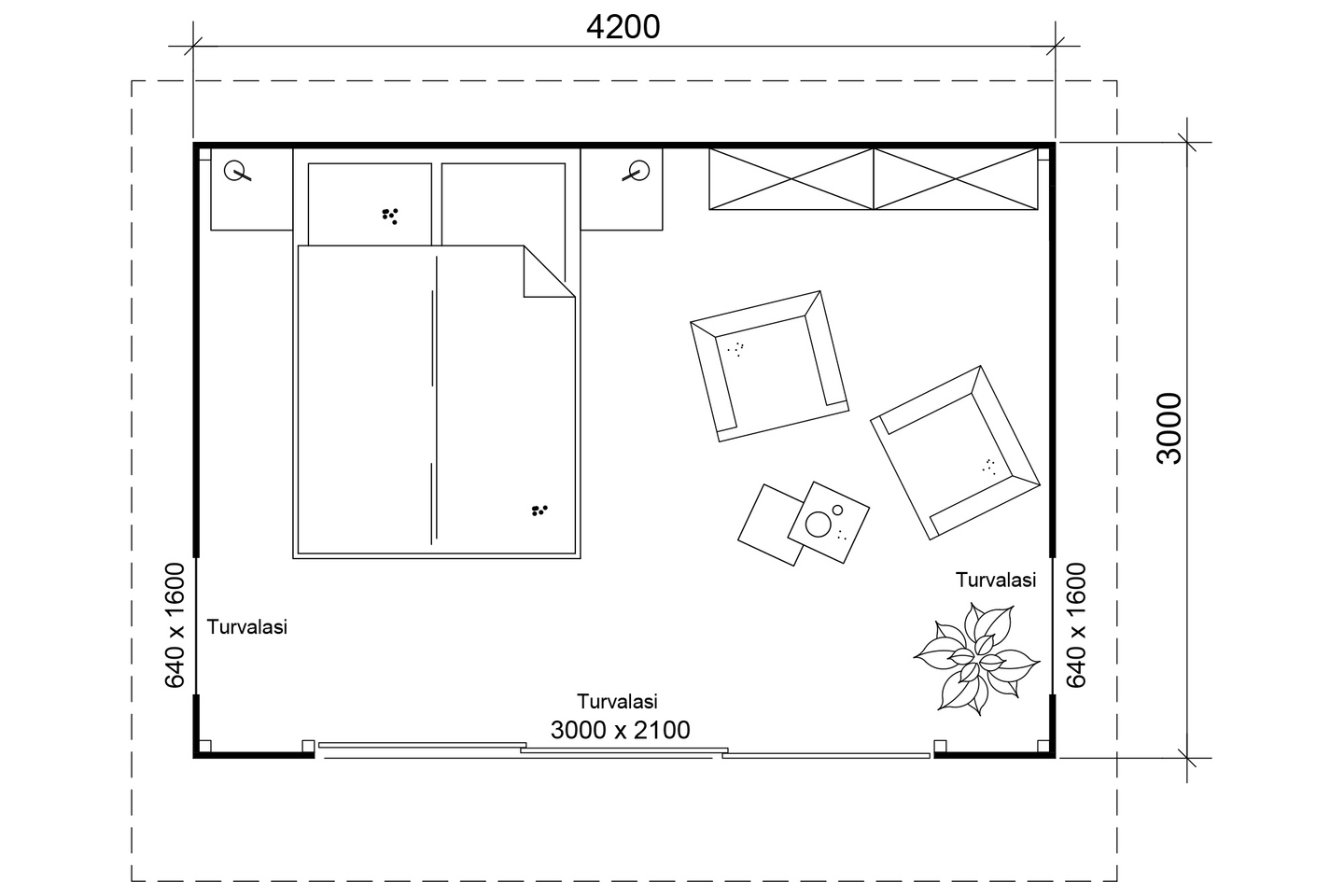 Pihatalo Cello Sundsberg 12,6m² liukuovella
