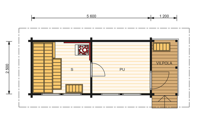 Sauna Kimara 4 15m²