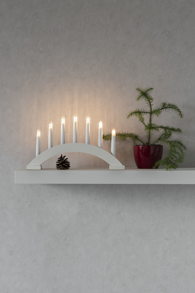 ELLJUSSTAKE 7-ARM VIT 3972-210 TRÄ KONSTSMIDE