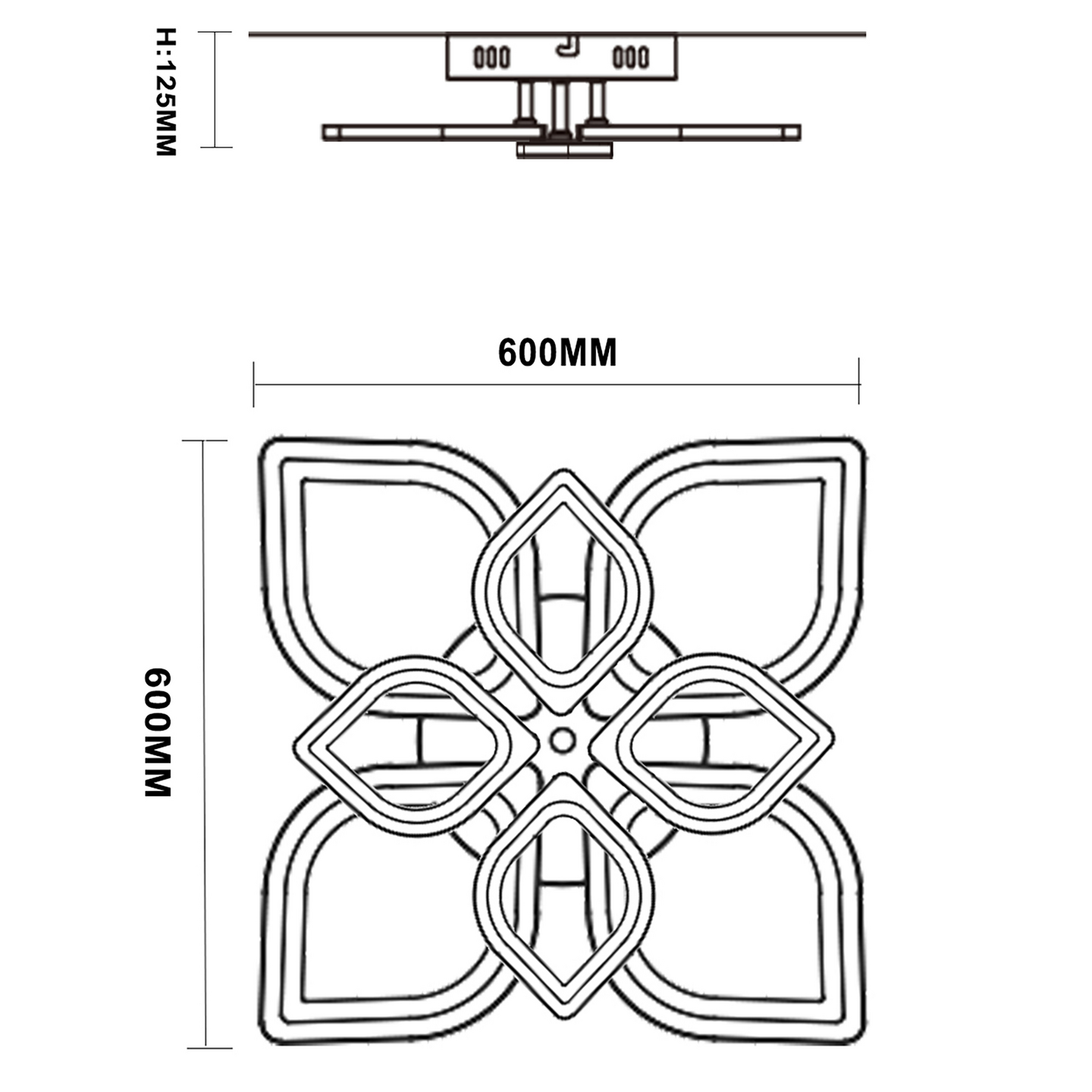 Kattovalaisin Focuslight Motif led 620mm 50W  4200lm himmennys musta