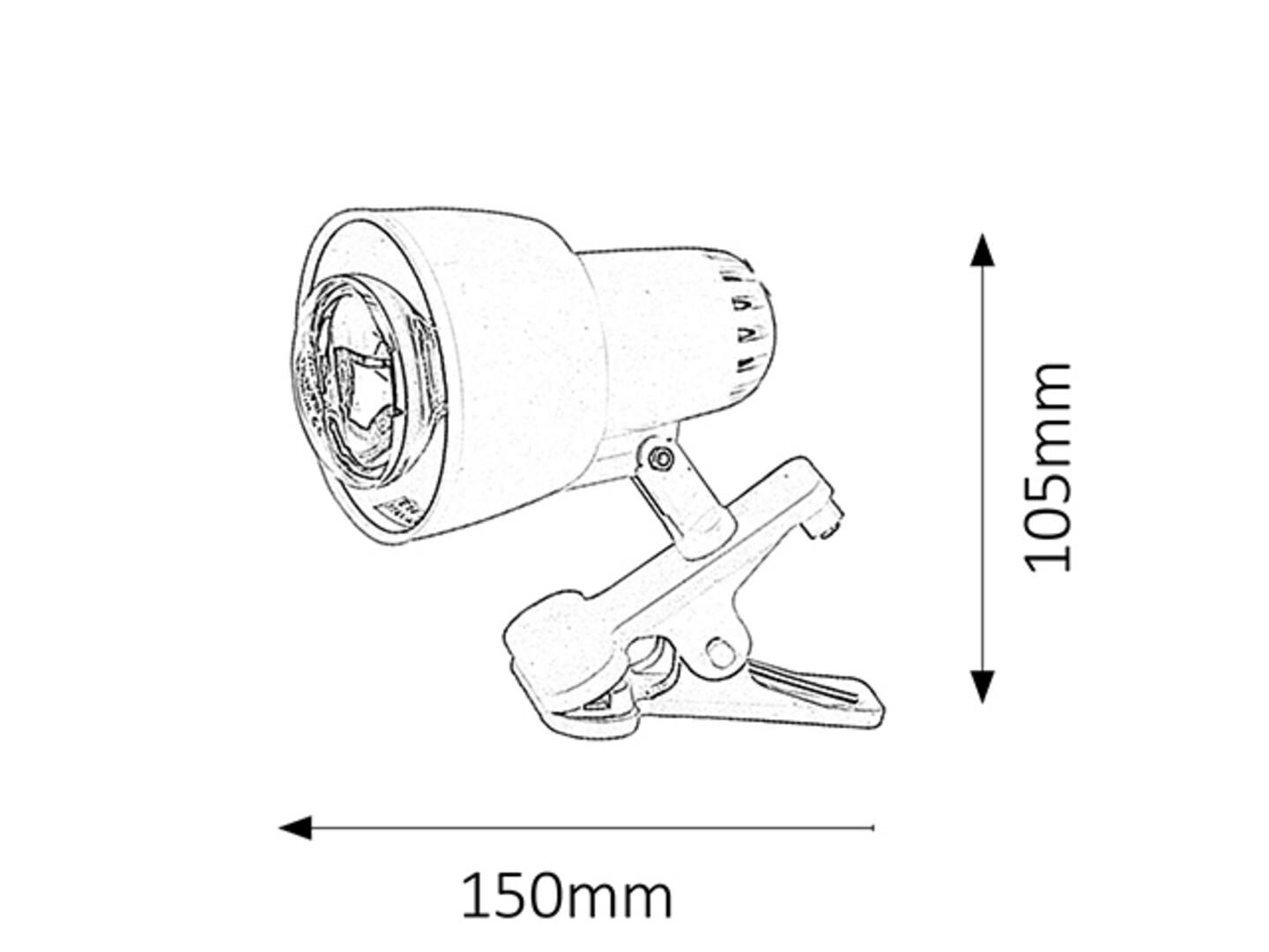 Klipsivalaisin Rabalux Clip E14 R50 max.40W musta