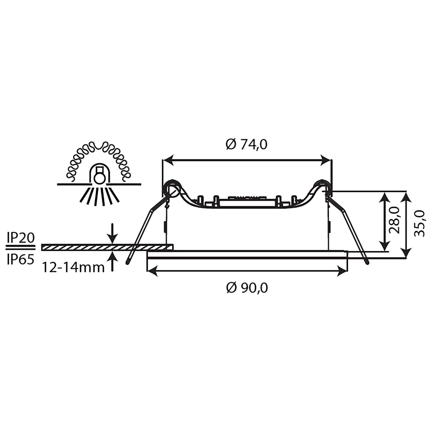 Alasvalo Focuslight Sulo led 5W 500LM -kytkin himmenn. IP65/IP20 musta