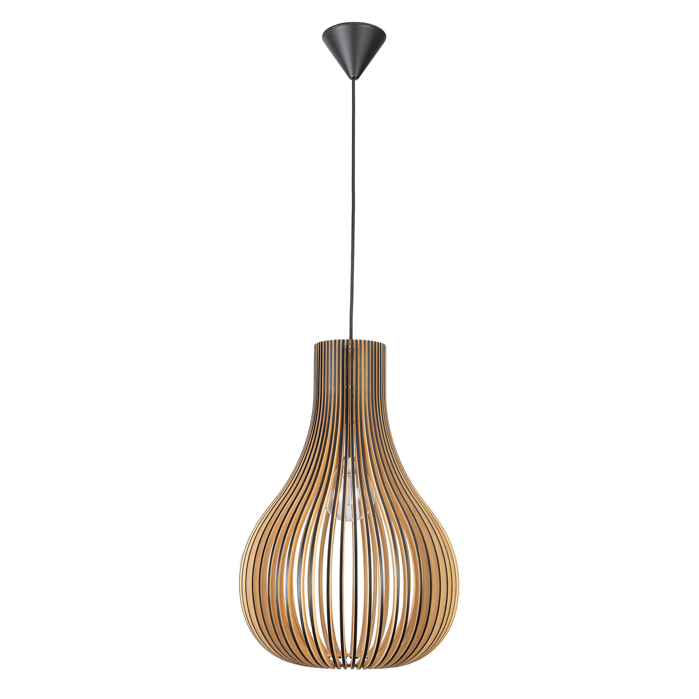 Riippuvalaisin Focuslight Osaka 380mm E27 max.12W musta/puu
