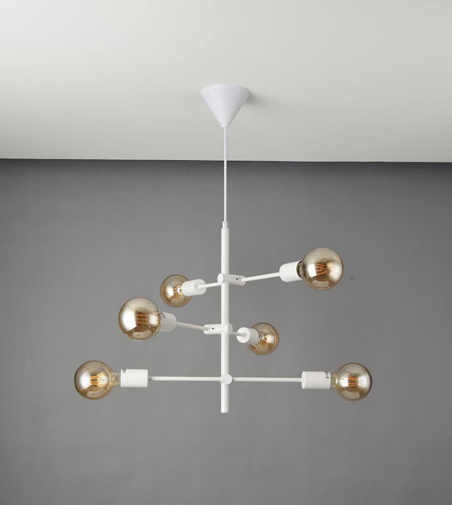 Riippuvalaisin Focuslight Marilyn  6xE27 max.40W valkoinen