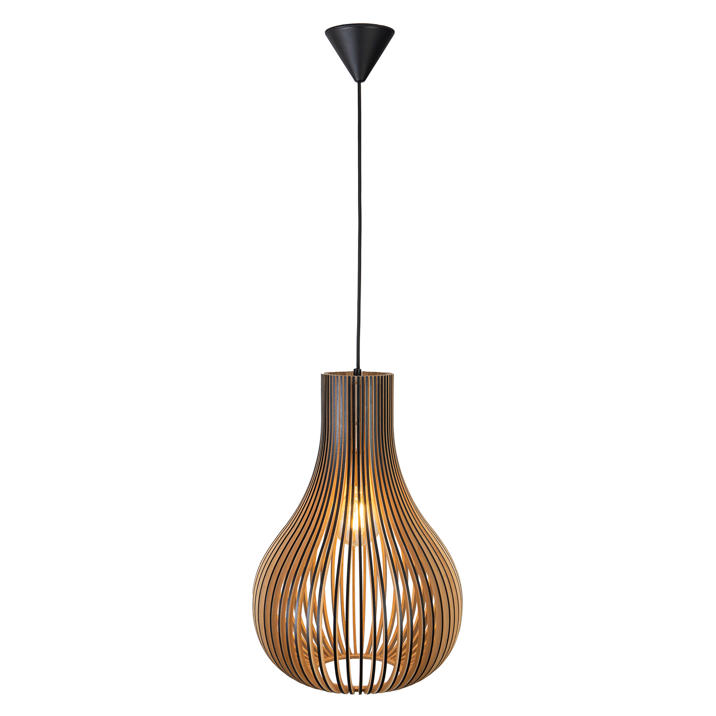 Riippuvalaisin Focuslight Osaka 380mm E27 max.12W musta/puu