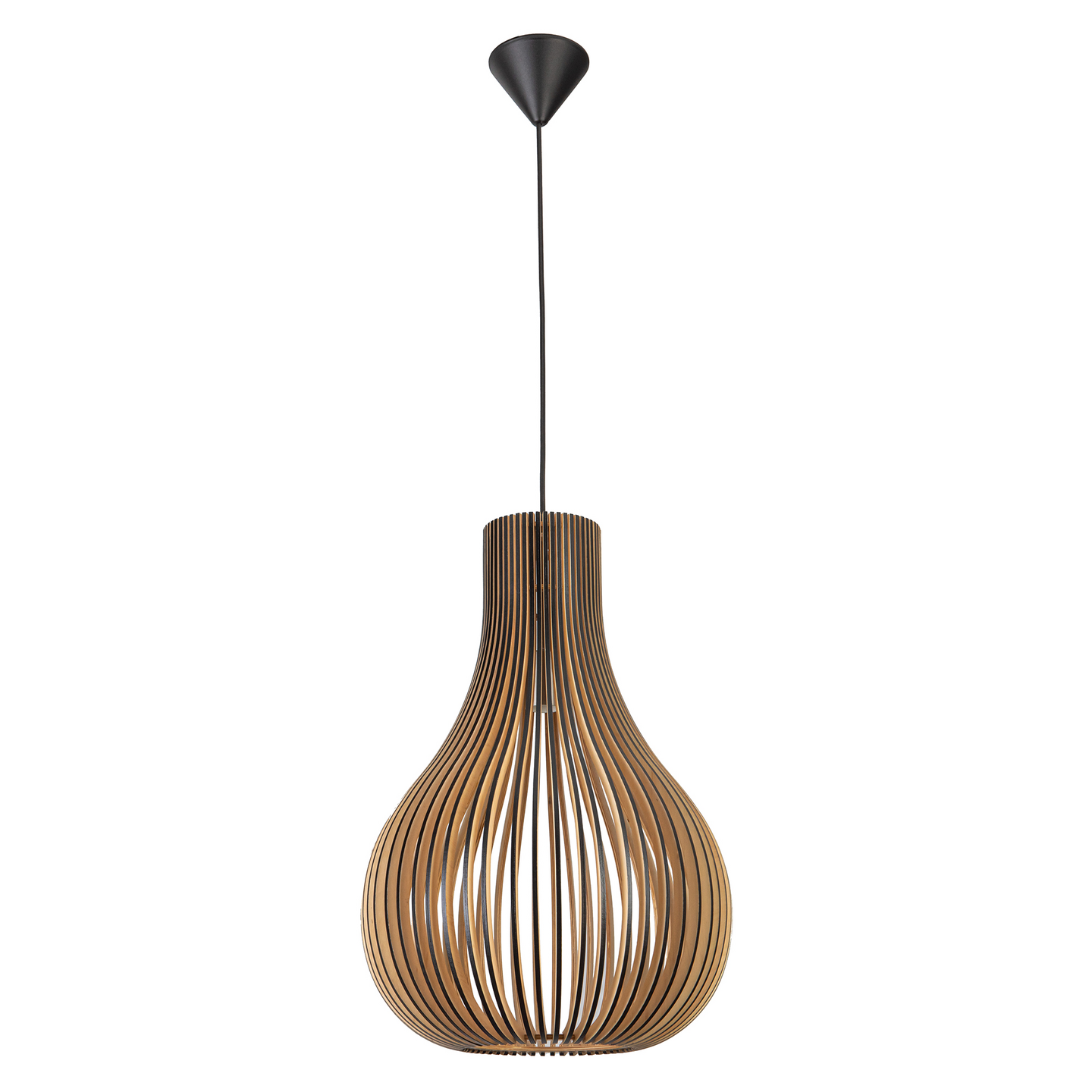 Riippuvalaisin Focuslight Osaka 380mm E27 max.12W musta/puu