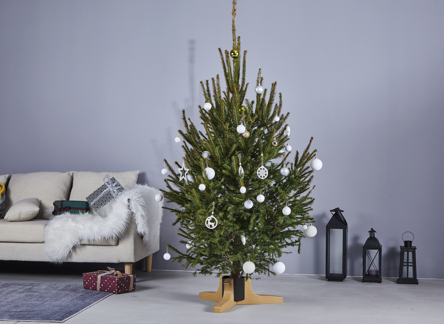 Kuusenjalka Winteria Woody musta/puu halkaisija 62cm