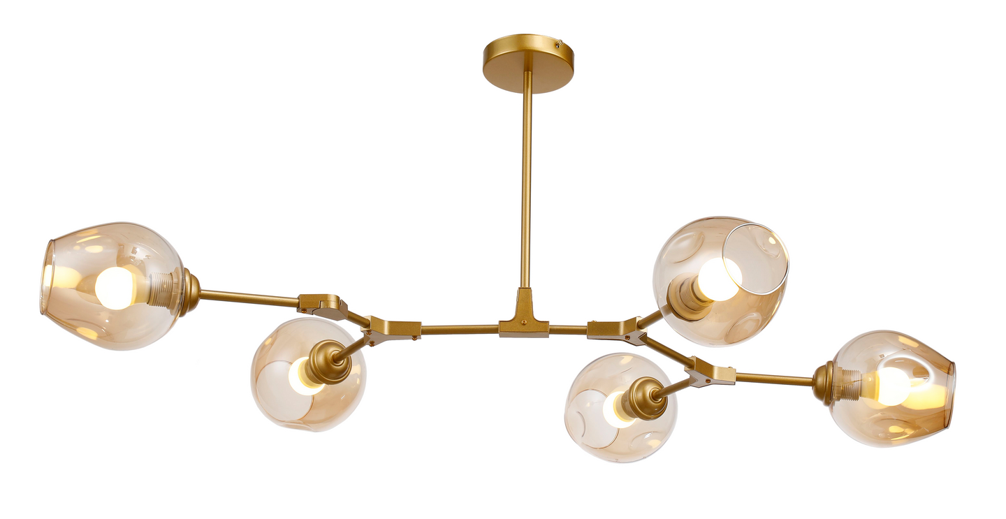 Kattovalaisin Focuslight Adams 5xE27 max.40W mattakulta/amberlasi