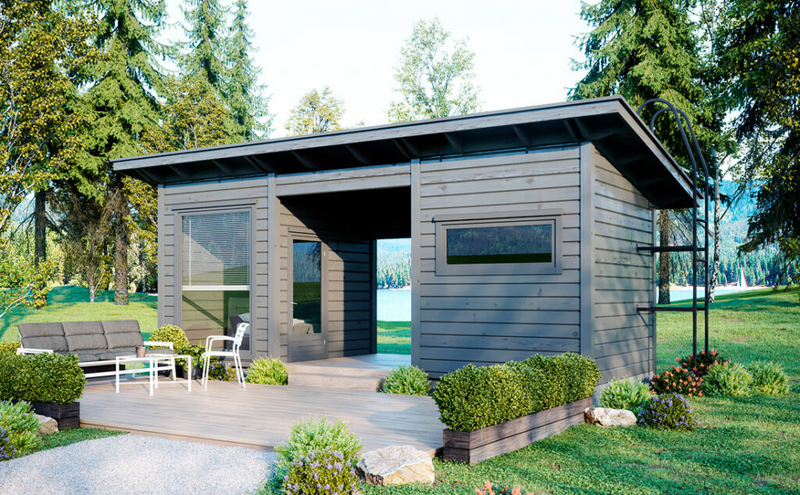 Saunamökki Raami Duo 19 B pulpettikatto 12,5m²