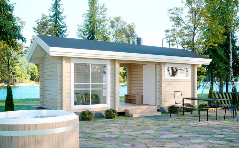 Saunamökki Raami Duo 19 A harjakatto 12,5m²