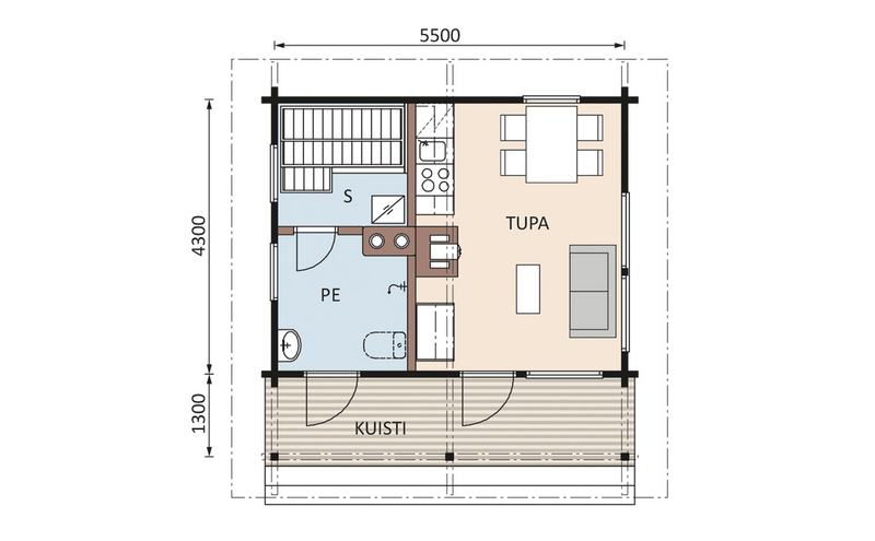 Saunamökki Raami 34 A 24,5m²