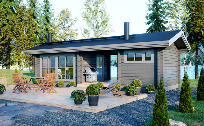 Saunamökki Raami Duo 36 A harjakatto 25m²