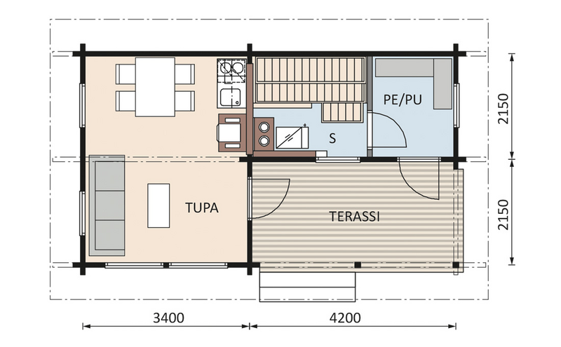 Saunamökki Raami 35 A 25m²
