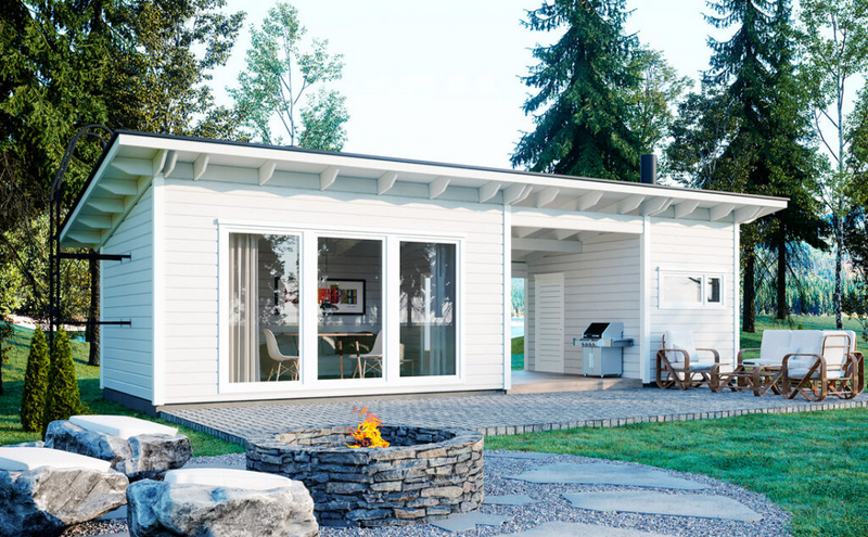 Saunamökki Raami Duo 40 A pulpettikatto 29,5m²