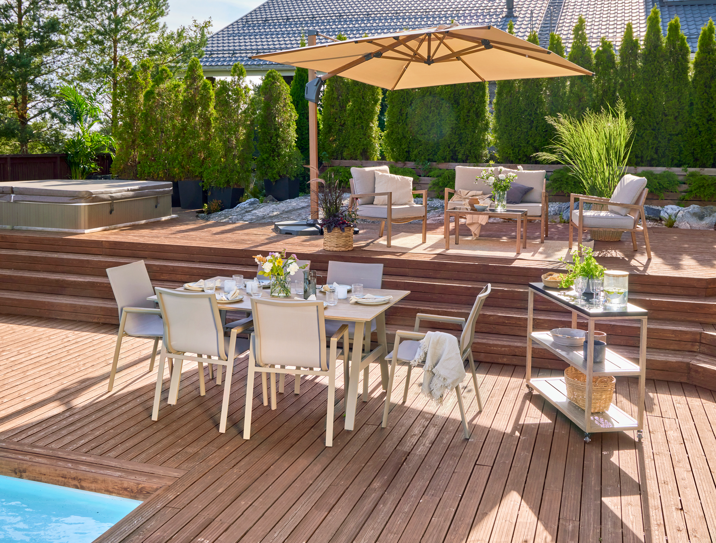 PARASOLL CELLO PANAMA NATURAL 300X256CM