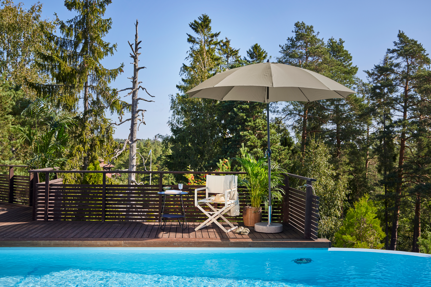 Aurinkovarjo Cello Curve 300cm vihreä