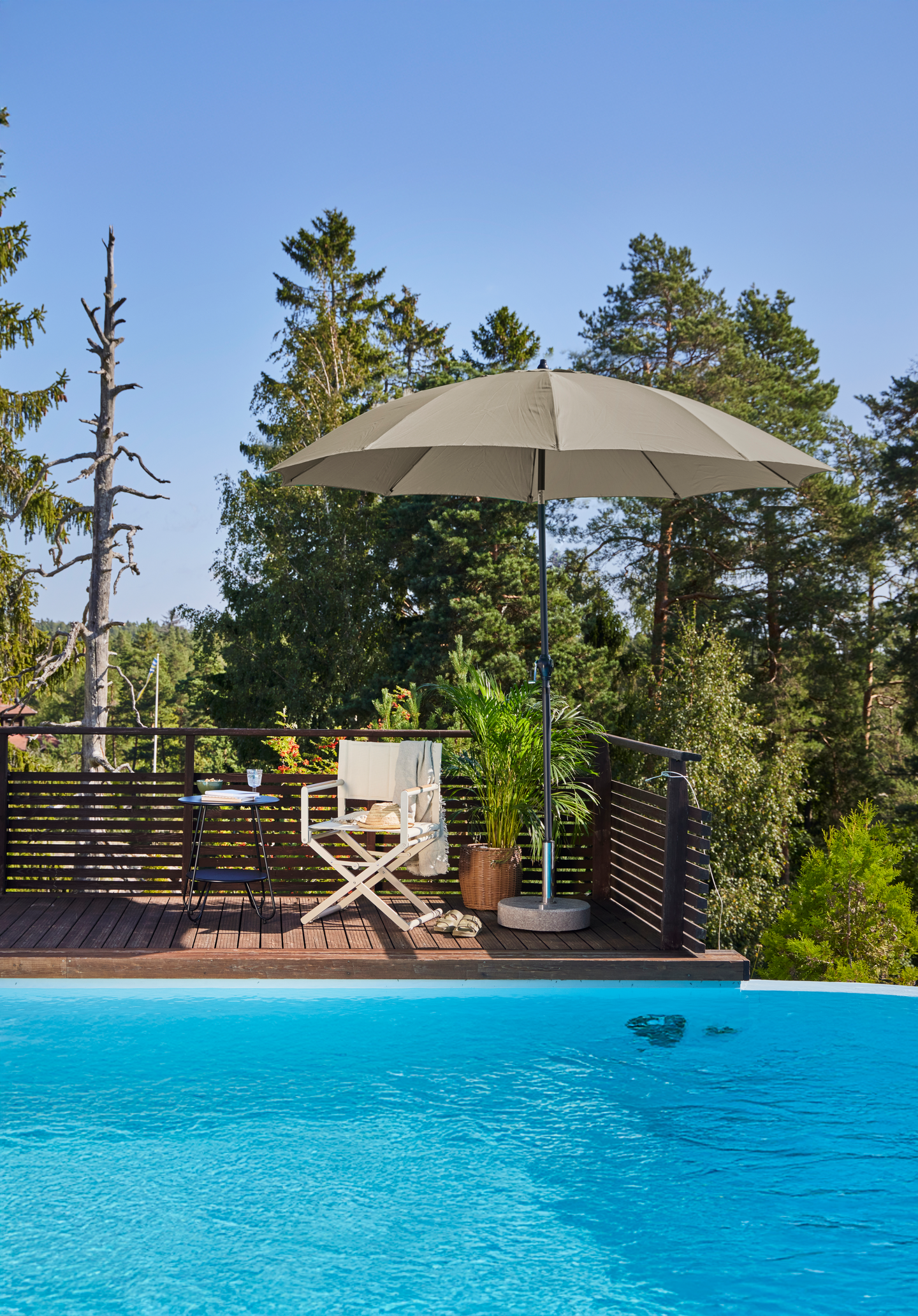 Aurinkovarjo Cello Curve 300cm vihreä