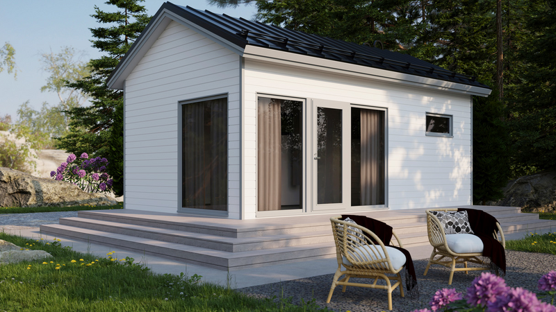 Huvila Pontti H230S 30m² tupa, wc ja sauna