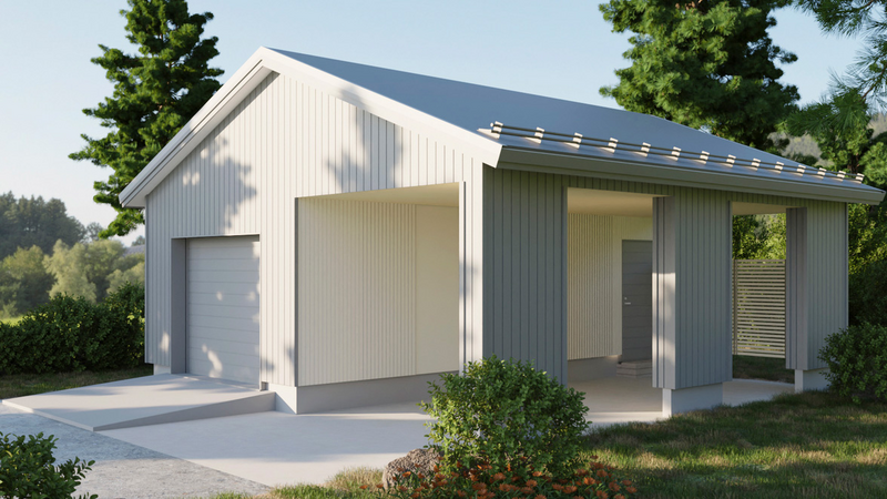 Autotalli/autokatos Kimara Pontti ATAK33PH pystyverhous + harjakatto 33m²