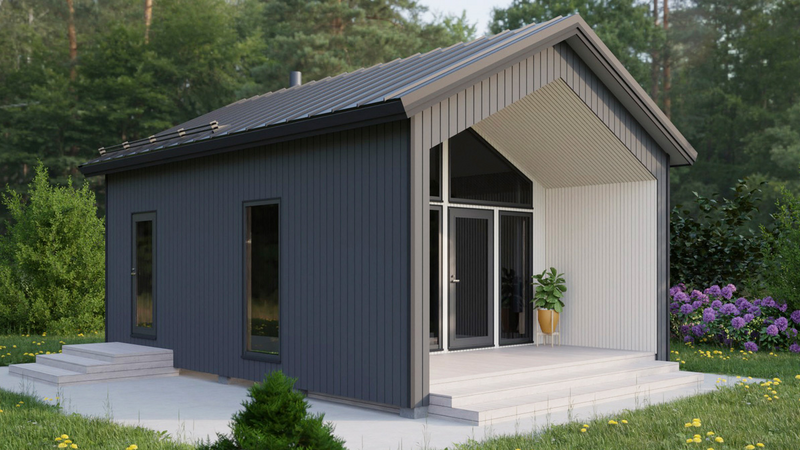 Huvila Pontti H330S 30m² tupakeittiö, wc ja sauna