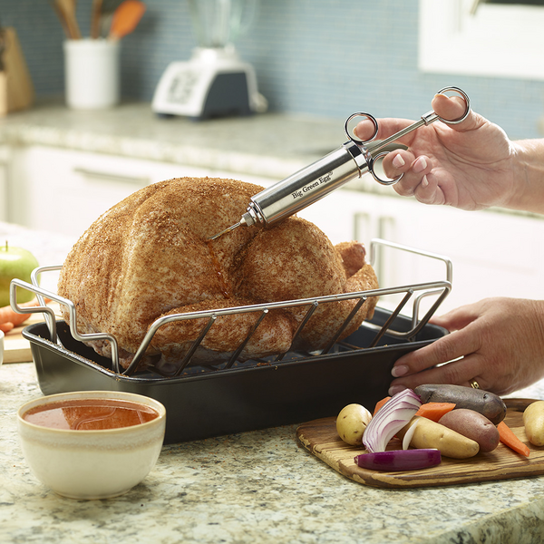 Marinadiruisku Big Green Egg ruostumaton teräs 2 neulaa