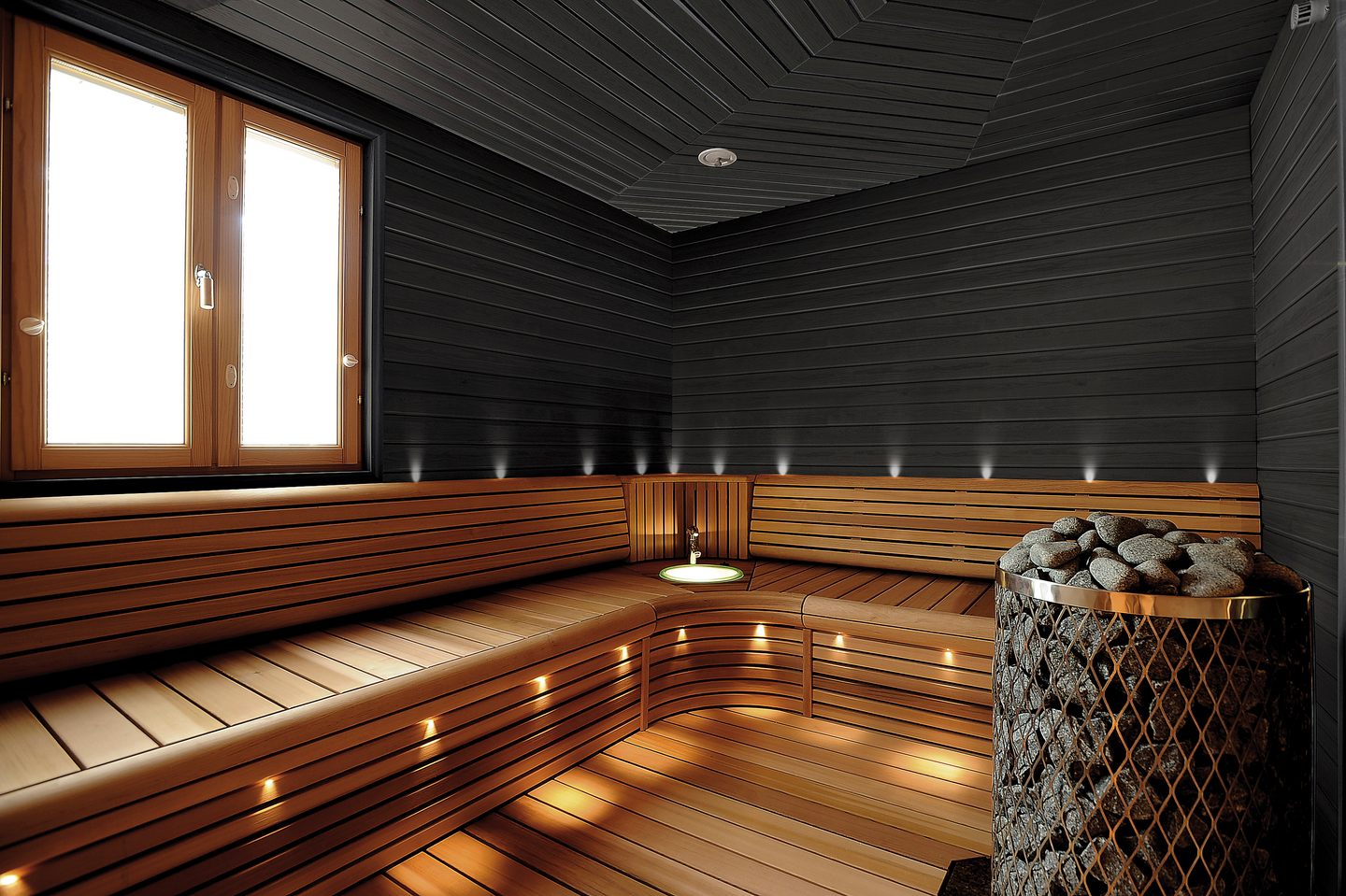 Saunapaneeli 14x95x2100 STP TK saunasuojattu hiili