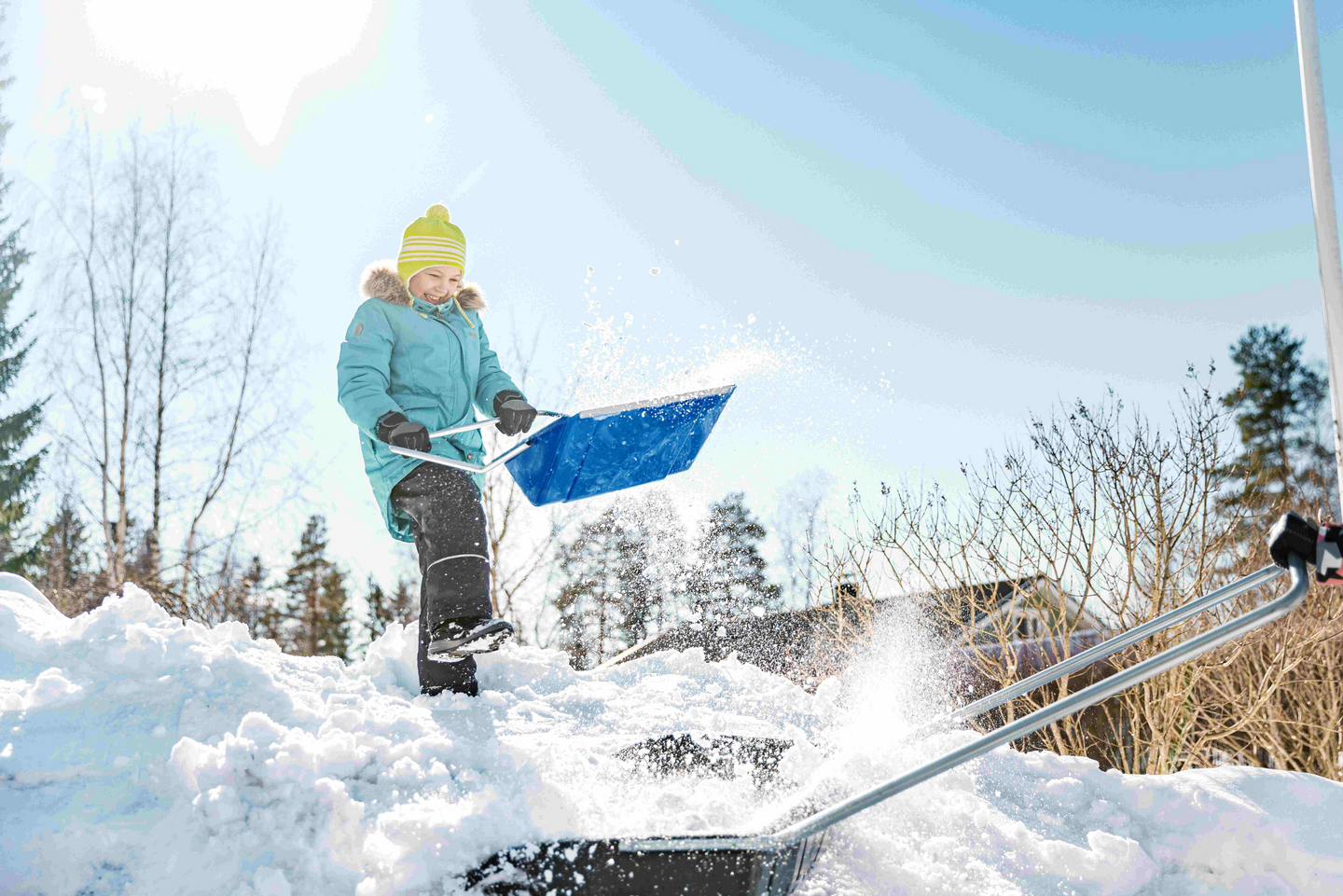 Lasten lumikola The Pulkka sininen