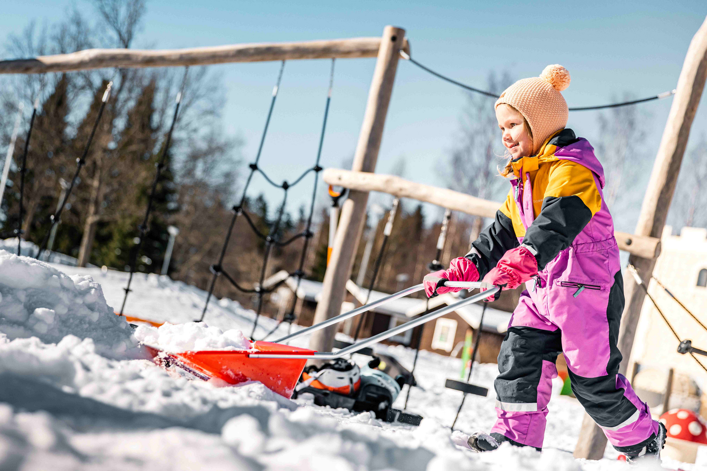 Lasten lumikola The Pulkka punainen