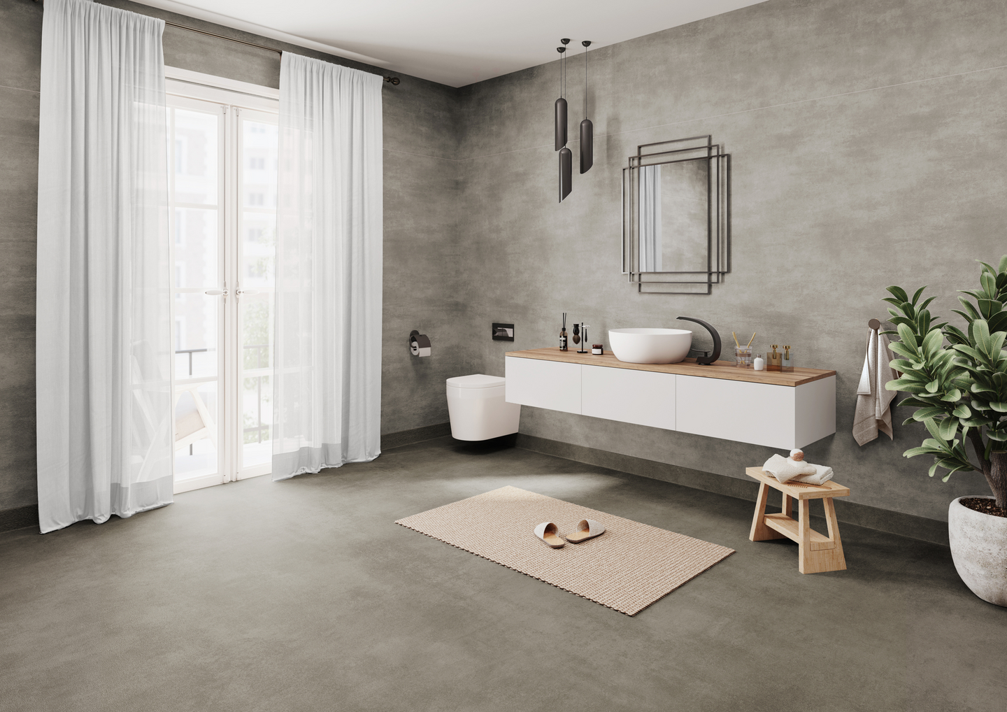 VÅTRUMSVÄGG TARKETT AQUA WALL DS2-RAW CONCRETE-DARK GREY