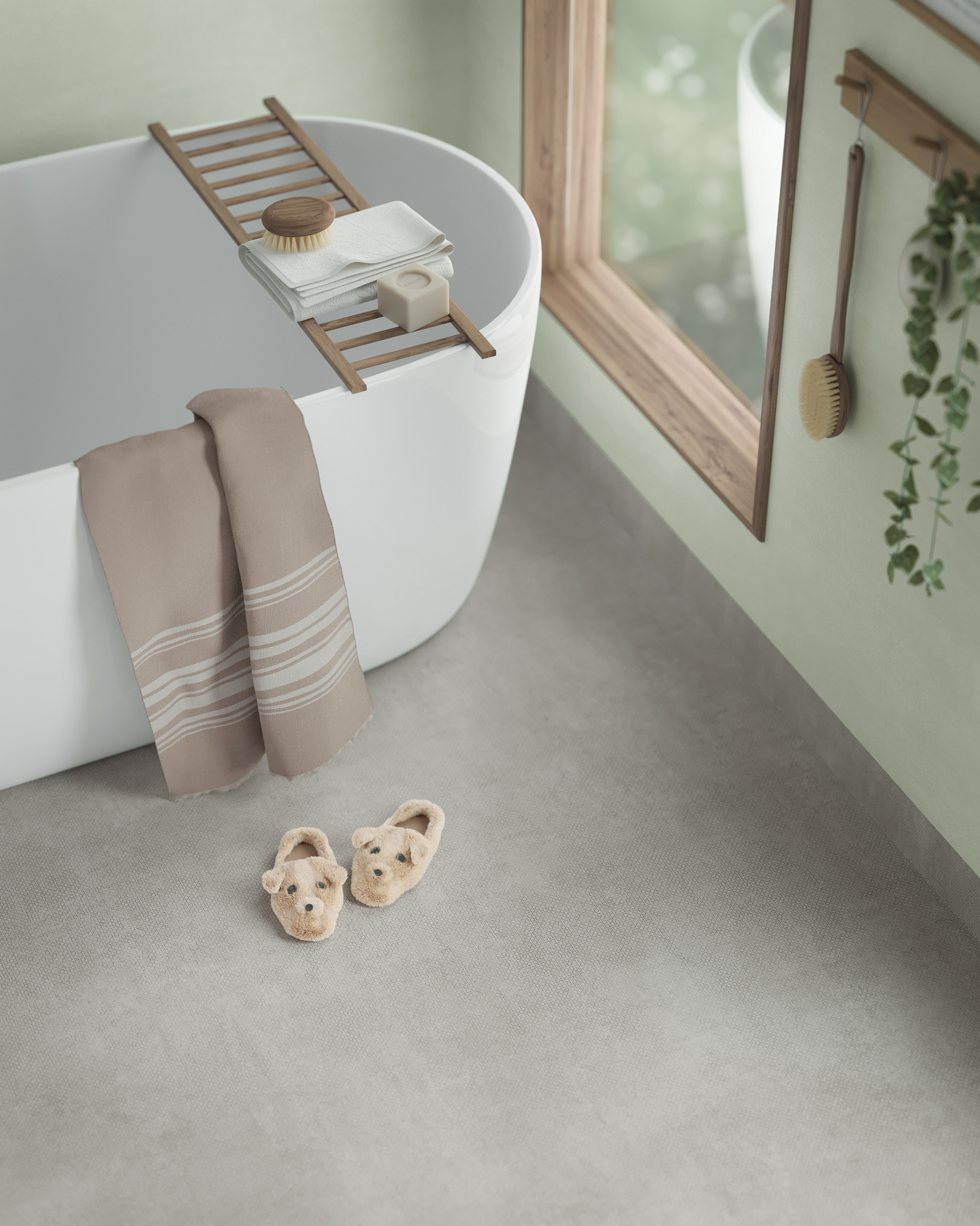 VÅTRUMSVÄGG TARKETT AQUA WALL DS2 RUSTIC VELVET DUSTY GREEN