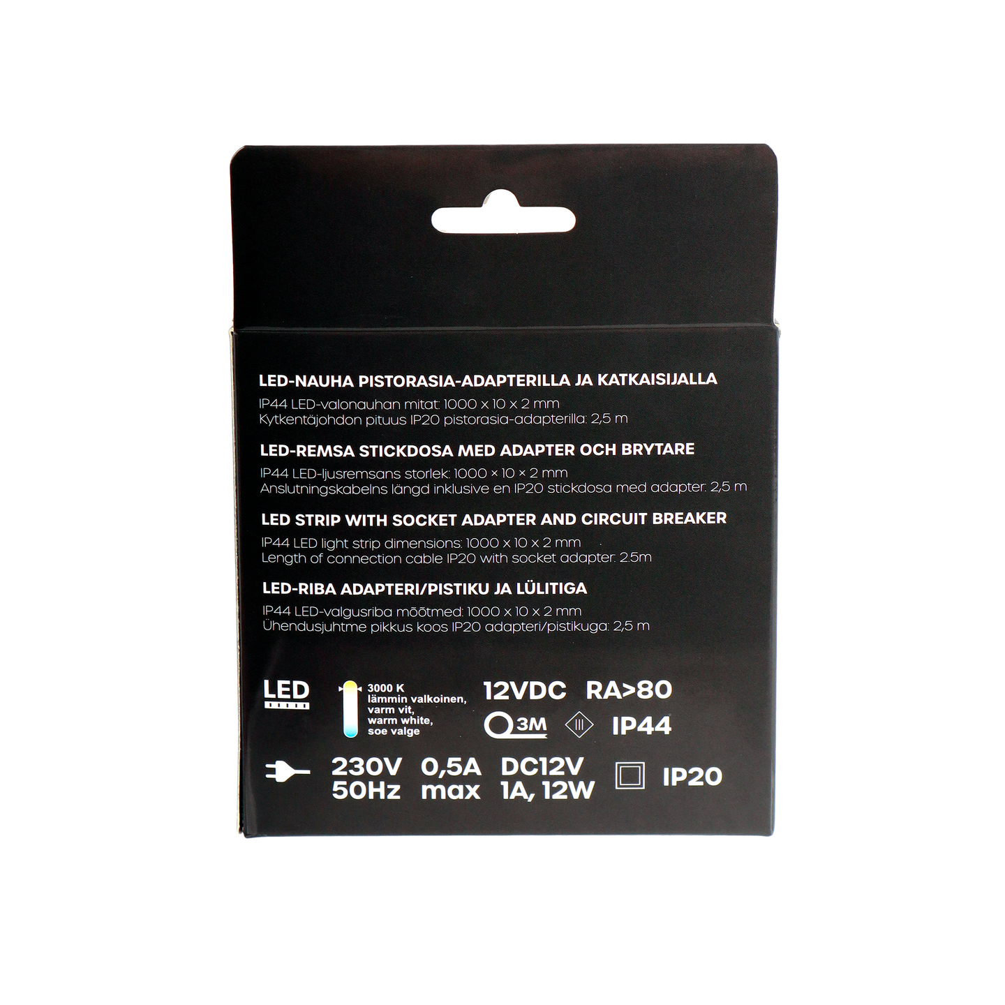 Valonauha Led Energie 9,6W 450lm 3000K IP20/IP44 1m muuntajalla