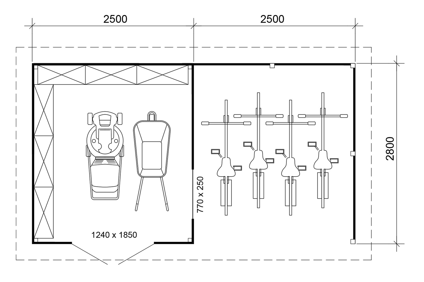 Varasto + katos Cello Ballerup 14m²