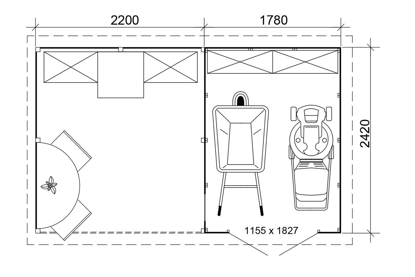 Varasto + katos Goodiy Luulaja 9,6m²