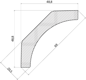 HÅLKÄLSLIST EHL PROLIST FURU VIT 20X69X440