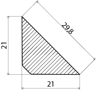 TREKANT EHL PROLIST FURU OBH  21MM