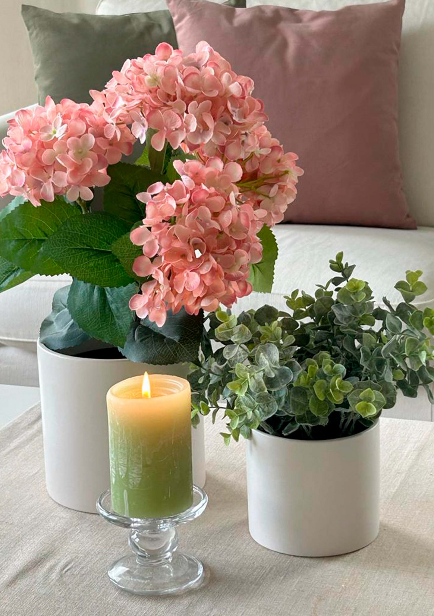 Huurrekynttilä Finnmari 7x7x10cm vaaleanvihreä