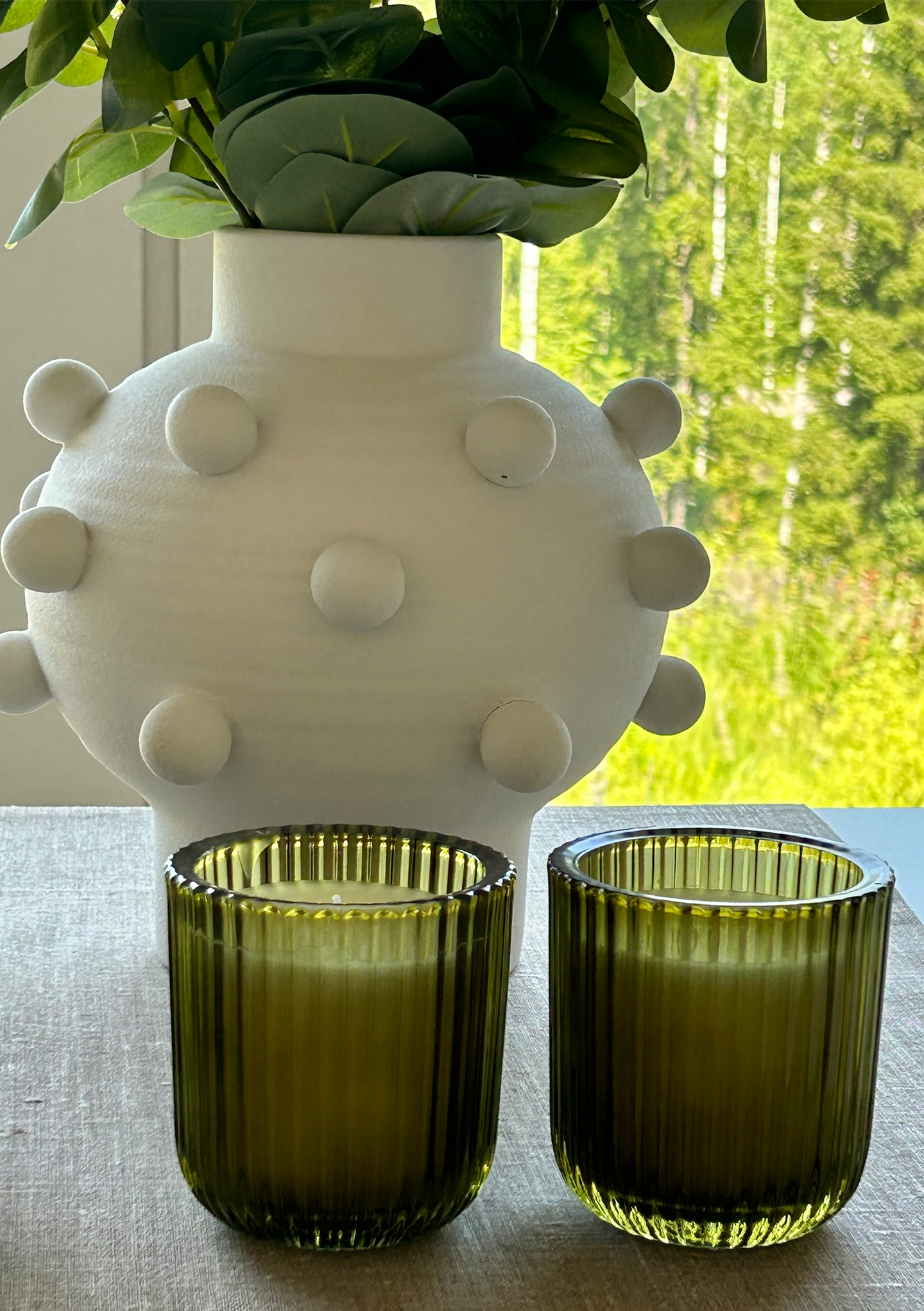 Lasikynttilä Finnmari 9x9,5cm tuoksu vihreä