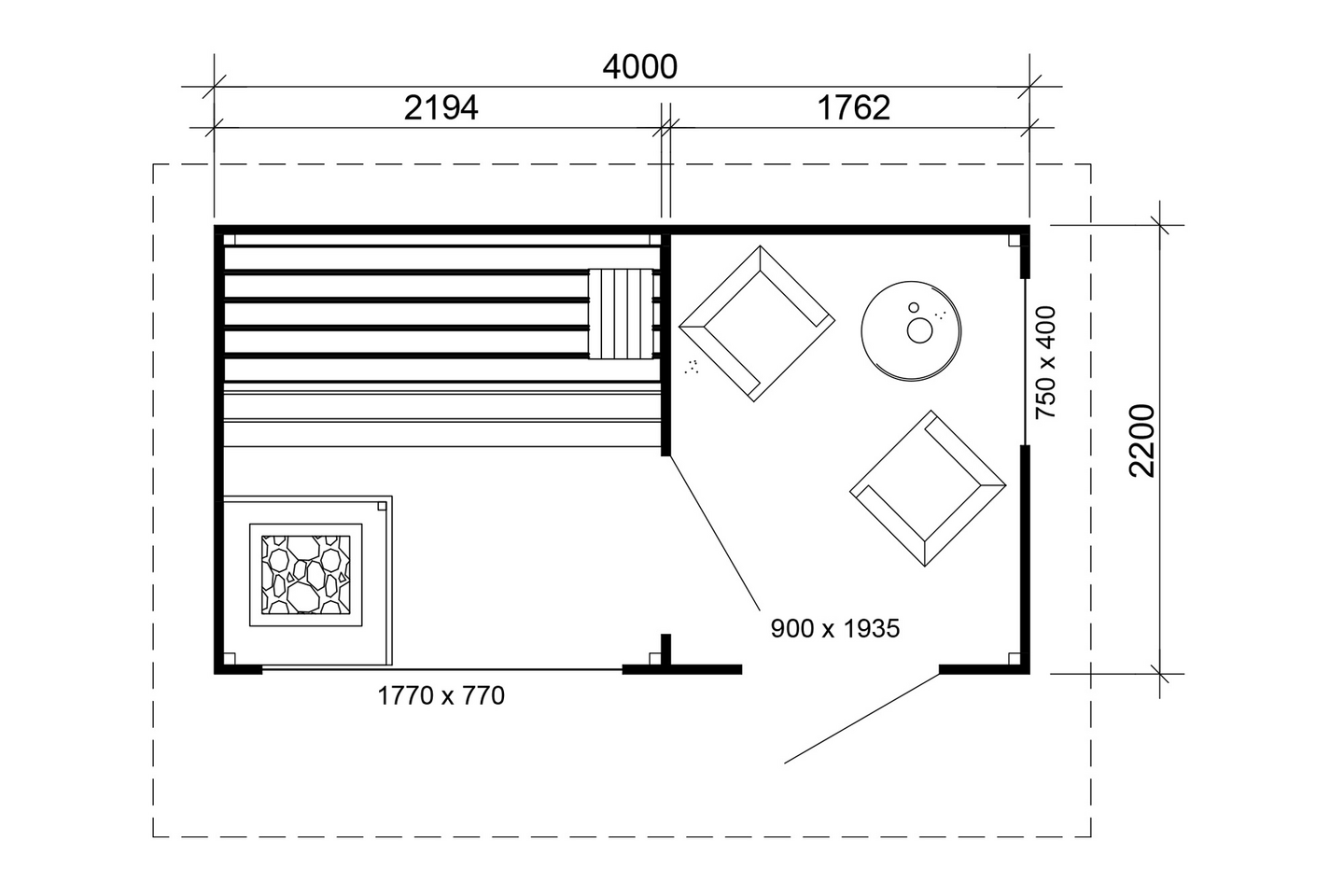 Pihasauna Söderhamn 8,8m²