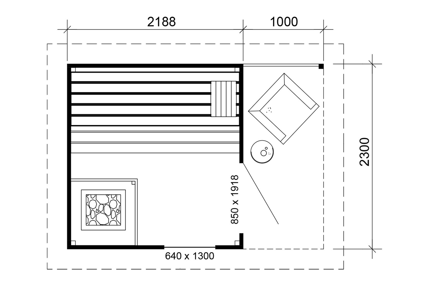 Pihasauna Goodiy Kastrup 5m² + 2,5m²