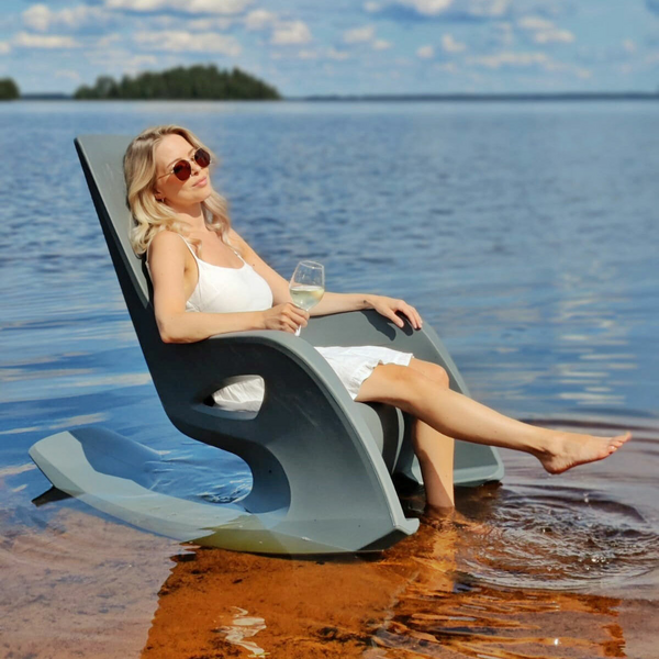 Keinutuoli Heija Savu tummanharmaa