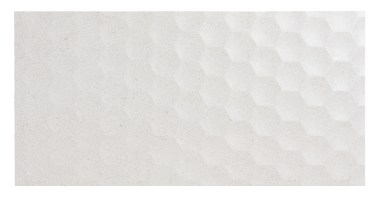 Kuviolaatta Cello Uma 30x60 valkoinen matta RT 8,5mm 1,44m²