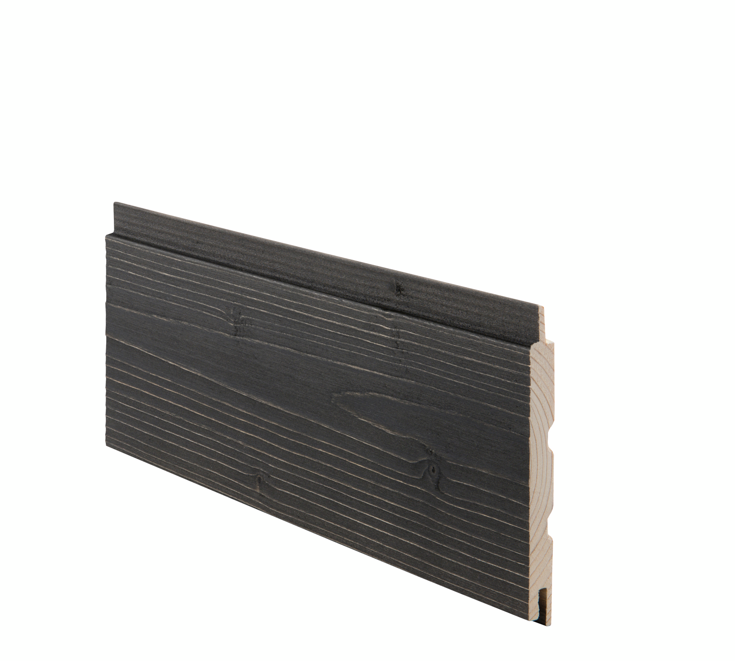 Saunapaneeli Cello Purmo 14x120x2070 kuusi STS4 päätypontattu musta harjattu